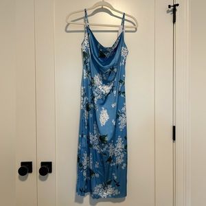 Silky blue hydrangea dress